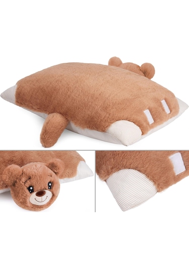 2'si 1 Arada Uyku Arkadaşı Teddy Ayı Oyuncak - Yastık