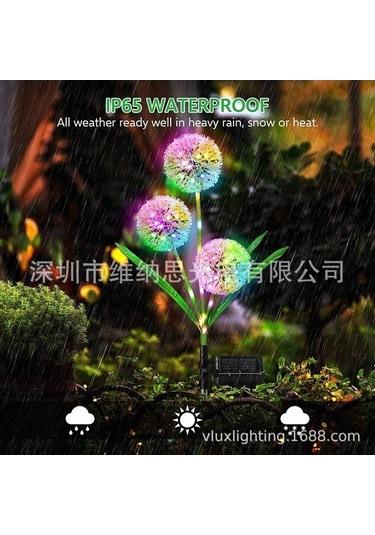 Besthome1 3 Başlı Güneş Enerjili Bahçe Yol Işığı, 2 Kutulu, Renk Değişen, Ip44 Su Geçirmez