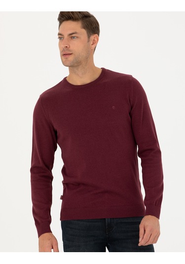 Pierre Cardin Erkek Bordo Triko Kazak 50270179-vr014 Bordo