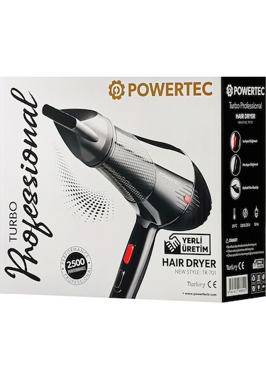 Powertec TR-701 Kuaför Tipi Profesyonel Fön Makinesi 2500 Performans