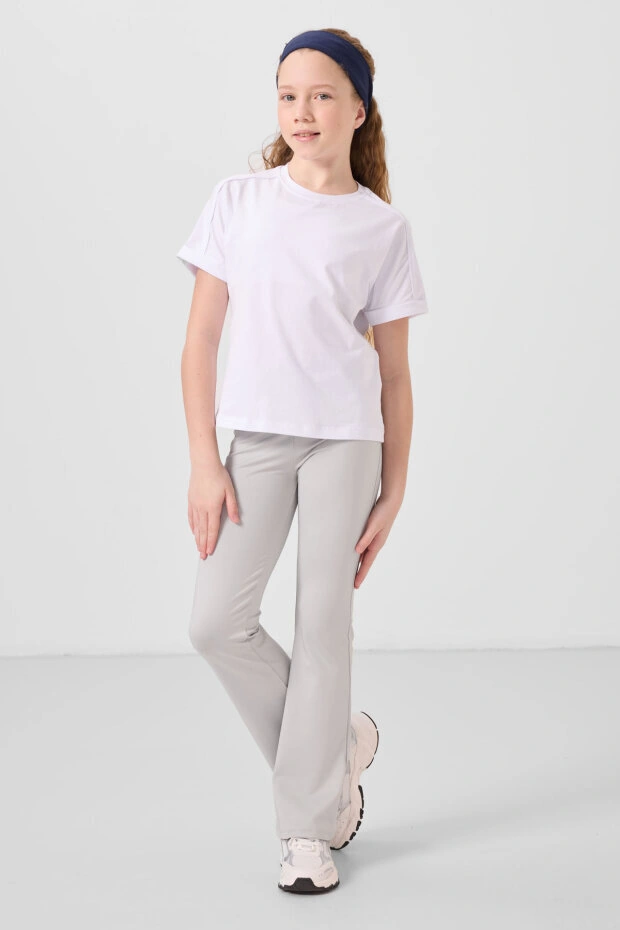 Esnek Performans İspanyol Paça 2li Paket Antrasit-taş Kız Çocuk Tayt - 75193 Antrasit - Gri