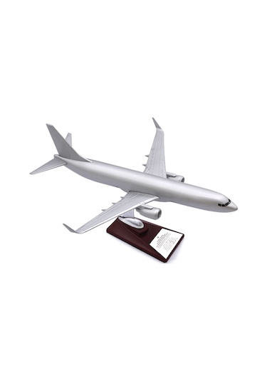 Zekupp - Maket Uçak - Boeing 737-800 1/100 - GÜMÜŞ RENK ÖZEL TASARIM Model Uçak