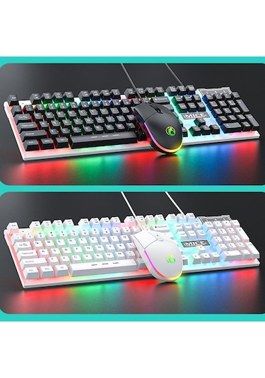 İmıce An-350 Asılı Tuşlular Mekanik Hisli Parlayan Kablosuz Oyun Klavye Ve Fare Seti Kırmızı Optik