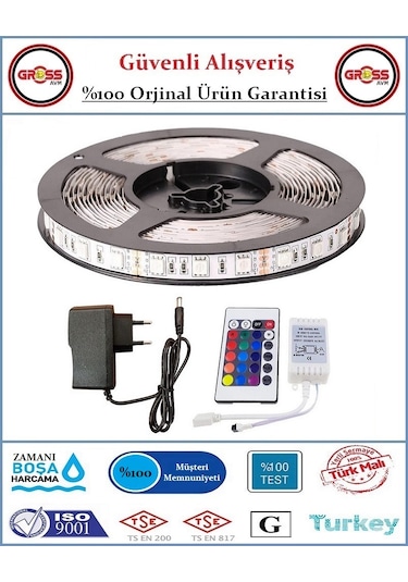 Rgb Animasyonlu Şerit Led - Kumandalı - 5 Metre