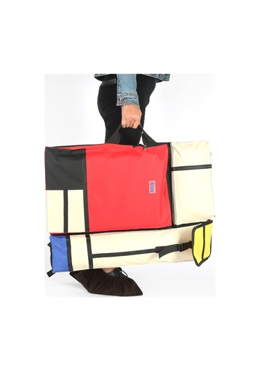 Büyük Kapasiteli Seyahat Omuz Eskiz Defteri Çizim Çantası Çok Renkli