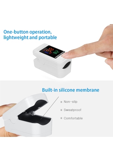 Vkemall Pulse Oksimetre Parmak Ucu Nabız Oksimetresi Boyun Askılı Taşınabilir Kan Oksijen Doygunluğu Ve Beyaz