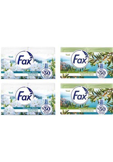 Fax Kalıp Banyo Sabunu 600 Gr Klasik Ve Zeytinyağlı 4 Lü Karma Paket