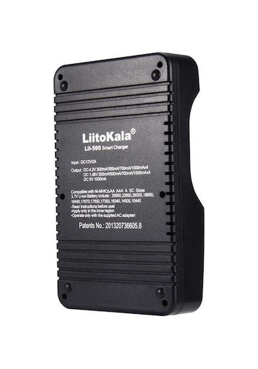 Liitokala Lii-500 4 Yuvalı Lcd Lityum/nimh Pil Şarj Cihazı + 2a Adaptör + Araç Şarj Cihazı Siyah İngiltere Tak