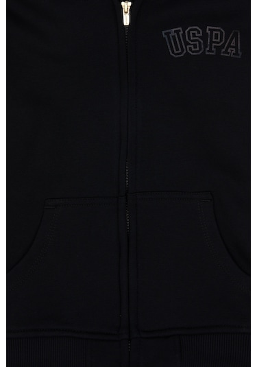 U.S. Polo Assn. Kız Çocuk Siyah Kapüşonlu Fermuarlı Basic Sweatshirt 50316837-VR046 U.S. Polo Assn. Kız Çocuk Siyah Kapüşonlu Fermuarlı Basic Sweatshirt 50316837-VR046