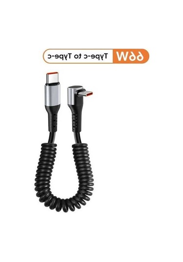 Tongxida 90 Dirsek Araba Şarj Kablosu 6a Usb A-c, İphone Uyumlu 14w Type C To Type C 1.6m Hızlı Şarj