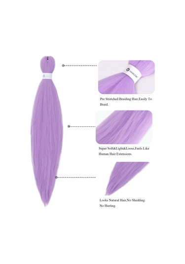 Mufunye 26 İnç Sentetik Örgü Saç, Gradyan Renkli Saç Örgüsü, Nzb002 Serisi Yüksek Isıya Dayanıklı Saç Modelleri