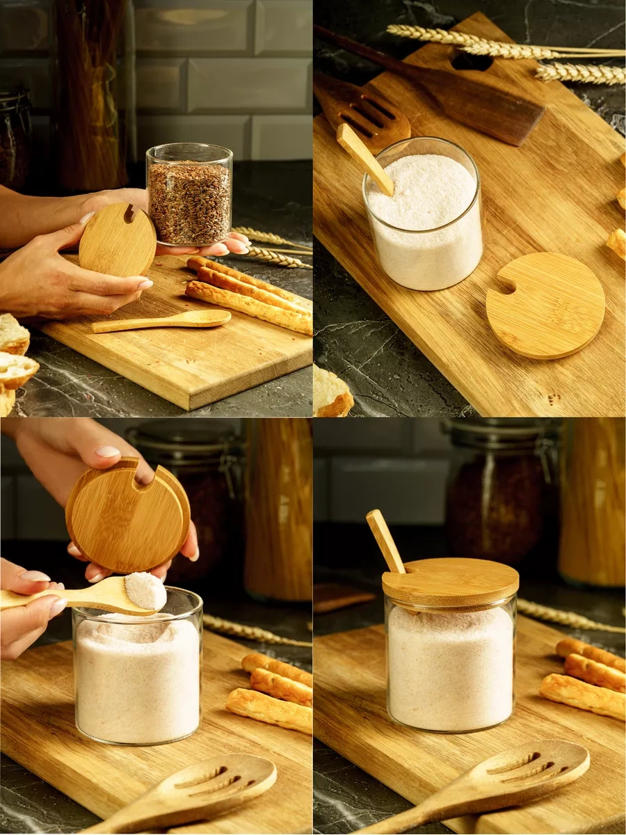 Homehoud Kapaklı Ve Kaşıklı Şekerlik, Tuz Ve Balmumu İçin Kap. 178748115 Beyaz