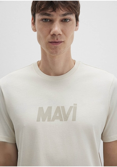 Mavi Logo Kum Erkek T-shirt M0612896-70134 Kum