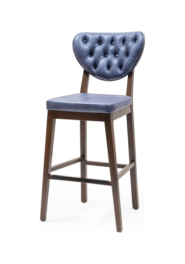 Olivya Ahşap Bar Sandalyesi Açık Mavi