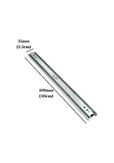 Teleskobik 35mm Çekmece Ray Bilyeli Mobilya Dolap Rayı 40cm 35mm 2 Takım Krom Çok Renkli
