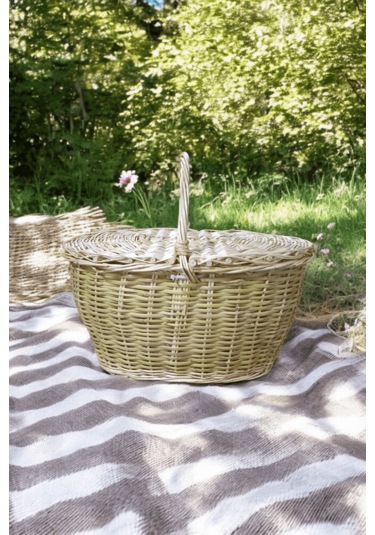 Büyük Boy Xxl Hasır Kapaklı Piknik Sepeti