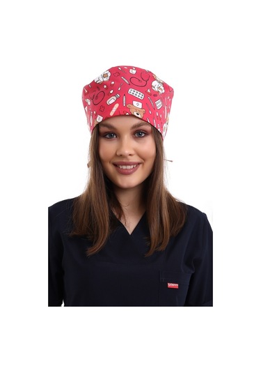 Pembe Doktor Ayıcık Desenli Cerrahi Bone - Doktor Bone-Standart-3706 Doctor Ayıcık Pembe