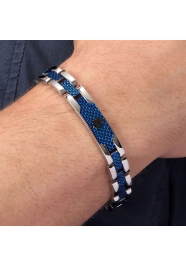 Maserati Jm419asc02 Erkek Bileklik Gümüş - Mavi