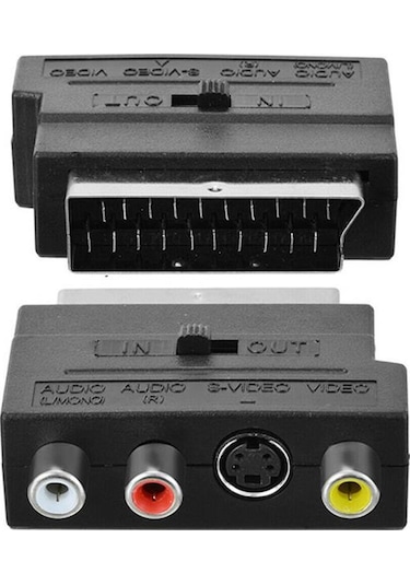 Elektromer Scart Adaptör Switch'li In-out