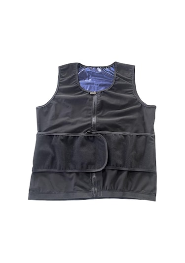 Suntek Erkekler Için Sauna Yeleği Bel İnceltici Vücut Büyük Siyah