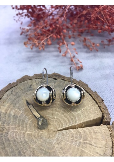 Sedef Taşlı 925 Ayar Gümüş Küpe