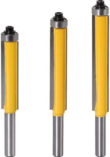 Jinchao-router Bit, 3pc 8mm Shank Flush Trim Yönlendirici Biti Ahşap Şablon Desen Bit Tungsten Karbür Freze Kesici, Ev Diy İçin Renk