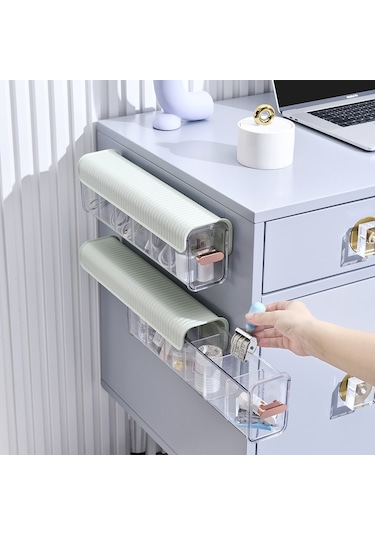 Sones Çekmeceli Kablo Düzenleyici Yatak Odası Gardırop İç Çamaşırı Rafı Yeşil