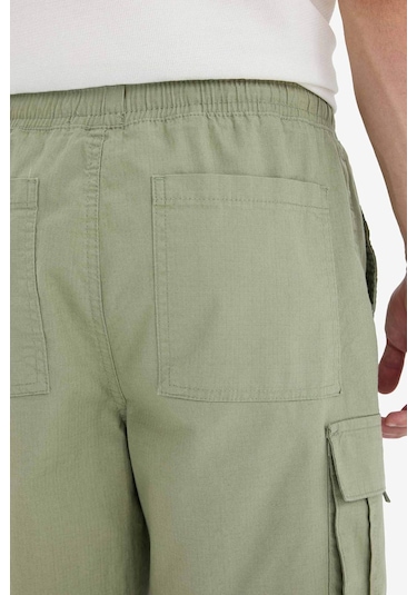 Defacto Kargo Fit Gabardin Bermuda Şort C5400ax25smkh373 Haki