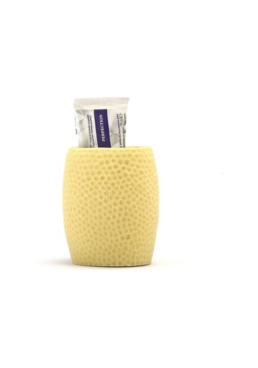 DİŞ FIRÇALIK,MACUNLUK SARI PETEK DESENLİ POLİRESİN 8X8X10CM 400ML Diğer