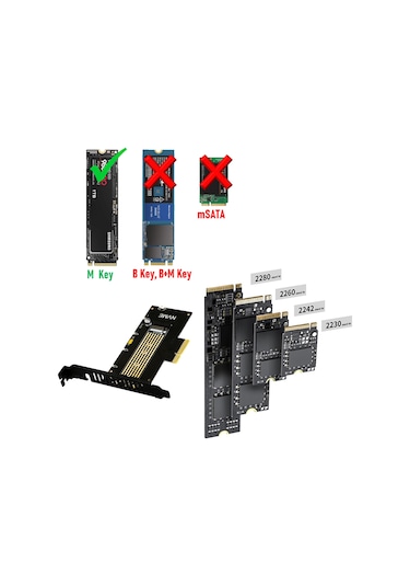 JEYI SK-5 M.2 NVMe (M-Key) to PCIe 3.0 x4 RGB ADAPTÖR