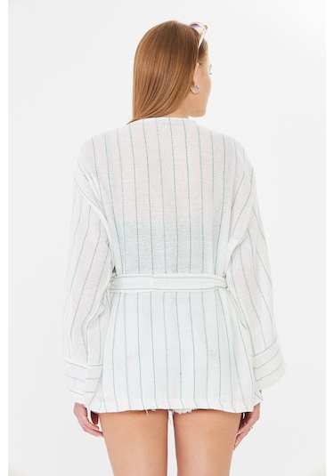 Armonika Kadın Açık Yeşil Kemerli Kimono Arm-25y001073