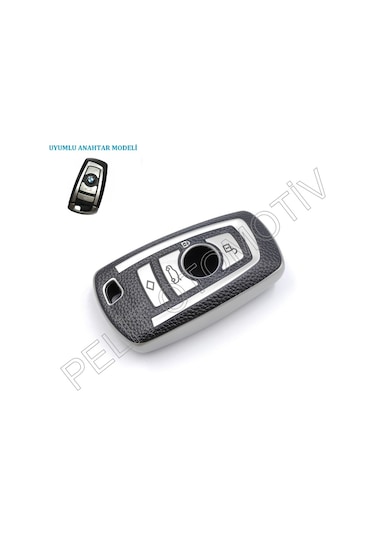 Bmw X1 X3 X4 X5 Serisi Anahtar Kılıfı Süperlüx Keyless Gümüş