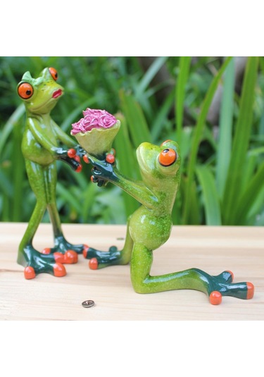 Homyl 3d Kurbağa Hayvan Reçine El Sanatları Düğün Tarif Edildiği Gibi