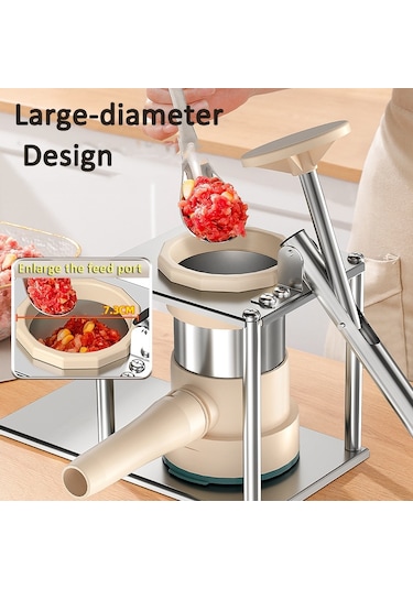 Sones Kol Presli Sosis Yapıcı Dikey Hızlı Manuel Sosis Doldurma Aleti 5 Nozullu Diğer