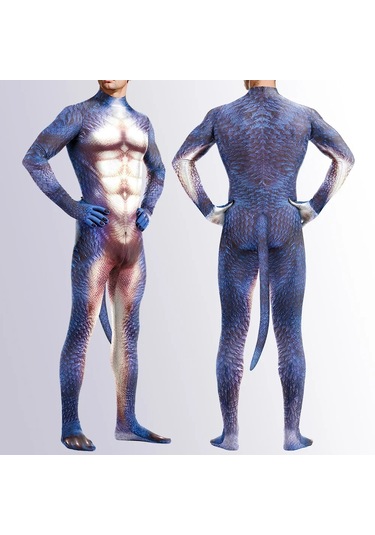 Kertenkele Cosplay Kostüm Erkek Yetişkin Hayvan Kertenkele 3d