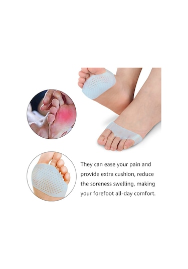 Moveevo Ön Ayak Halluks Valgus Düzeltici Mavi Nefes Alabilir Silikon 2 Çift
