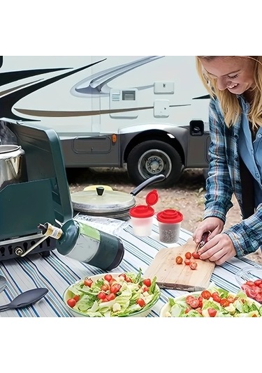 Trendooze Gaojunshop01 Kırmızı Kapaklı Derin Mavi 6'lı Nem Geçirmez Baharatlık Tuz Biberlik Set, Kamp Ve Piknik İçin Koyu Mavi Koyu Mavi