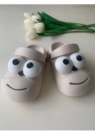 Twingo Çocuk Pörtlek Göz Sevimli Terlik Ekru