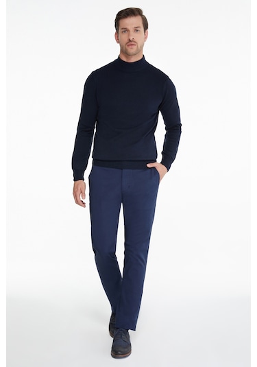 Hatemoğlu Yarım Balıkçı Erkek Triko Kazak Lacivert