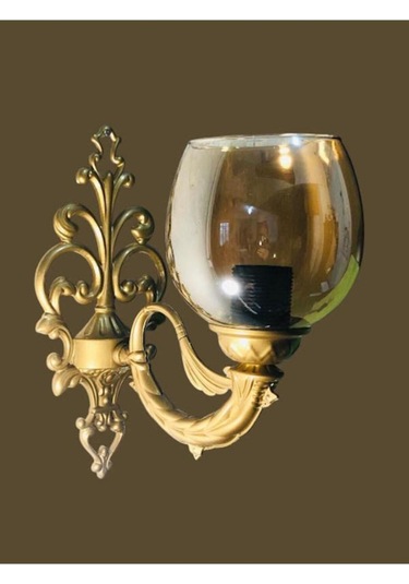 Tekli Riga Aplik Eskitme Boyalı Bal Rengi Camlı Kahverengi