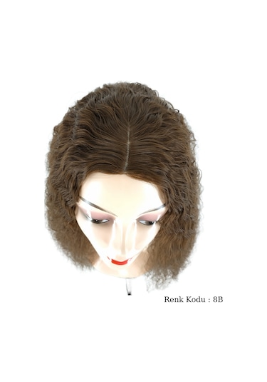 Peruk Ankara Fiber Sentetik Afro Su Dalgası Peruk Kumral No-8b