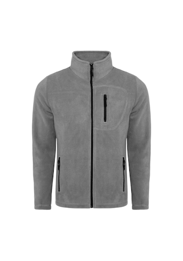 Genius Store Store Erkek Polar Tam Fermuarlı 3 Cepli Outdoor Polar Ceket Tactical Flecee Gri Koyu Gri