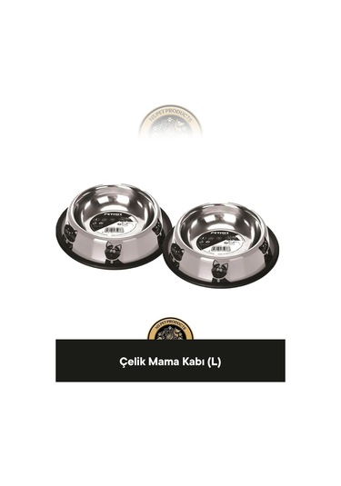 M-pets 2'li Çelik Mama Kabı L
