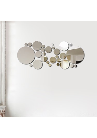 Springsun 30 Adet Kahverengi Akrilik Yarı Ayna Dairesel Duvar Stickerı - Dıy Ev Dekorasyonu, Çocuk Odası/yatak Odası/banyo Uygun, Hafif, Kolay Kurulum, Zımba Yok Kahverengi