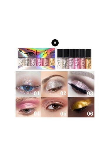 6 Adet Flaş Likit Eyeliner Kalem Dayanıklı Parlak Su Geçirmez Renkli Likit P5004z-a Dark Topaz