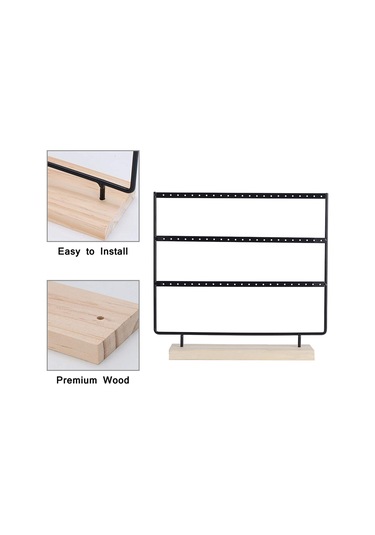 Küpe Organizatör Tutucu 3-katmanlı 72 Delik Küpe Tutucu Beyaz Beyaz