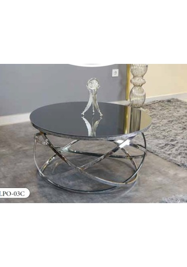 Mim Füme - Gümüş Elips Orta Sehpa Füme