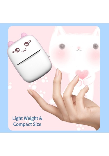 C9 Mürekkepsiz Yazıcı Taşınabilir Termal Fotoğraf Yazıcısı Kompakt Cep Öğrenci Mini Etiket Yazıcısı - Pembe