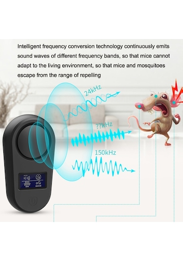 Yüksek Güçlü Ekran Ultrasonik Fare Kovucu Sivrisinek Kurtlayıcı Ev Akıllı Böcek Kovucu Abd Fişi Beyaz , Boyut:abd Fişi