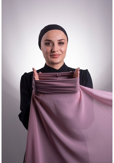 Violet Pratik Hazır Geçmeli Şal Şifon Boru Boneli 3001_21